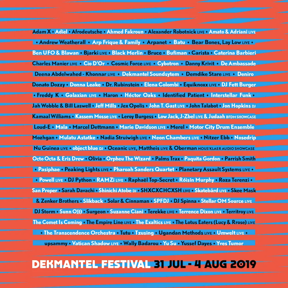 Dekmantel Festival announces 2019 line-up